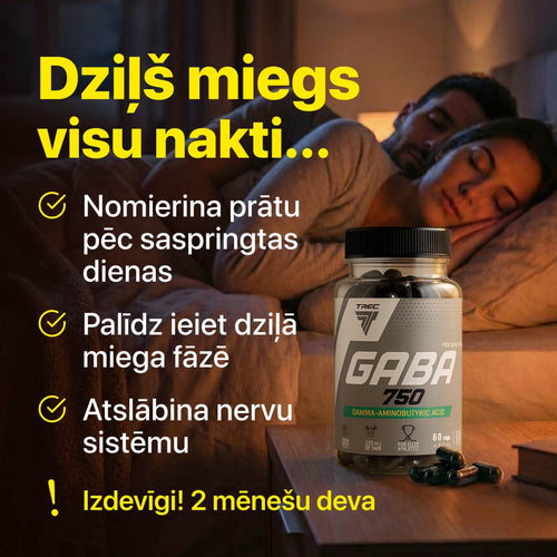 GABA 750 miegui ir nervų sistemai (60 kapsulių) TREC Core